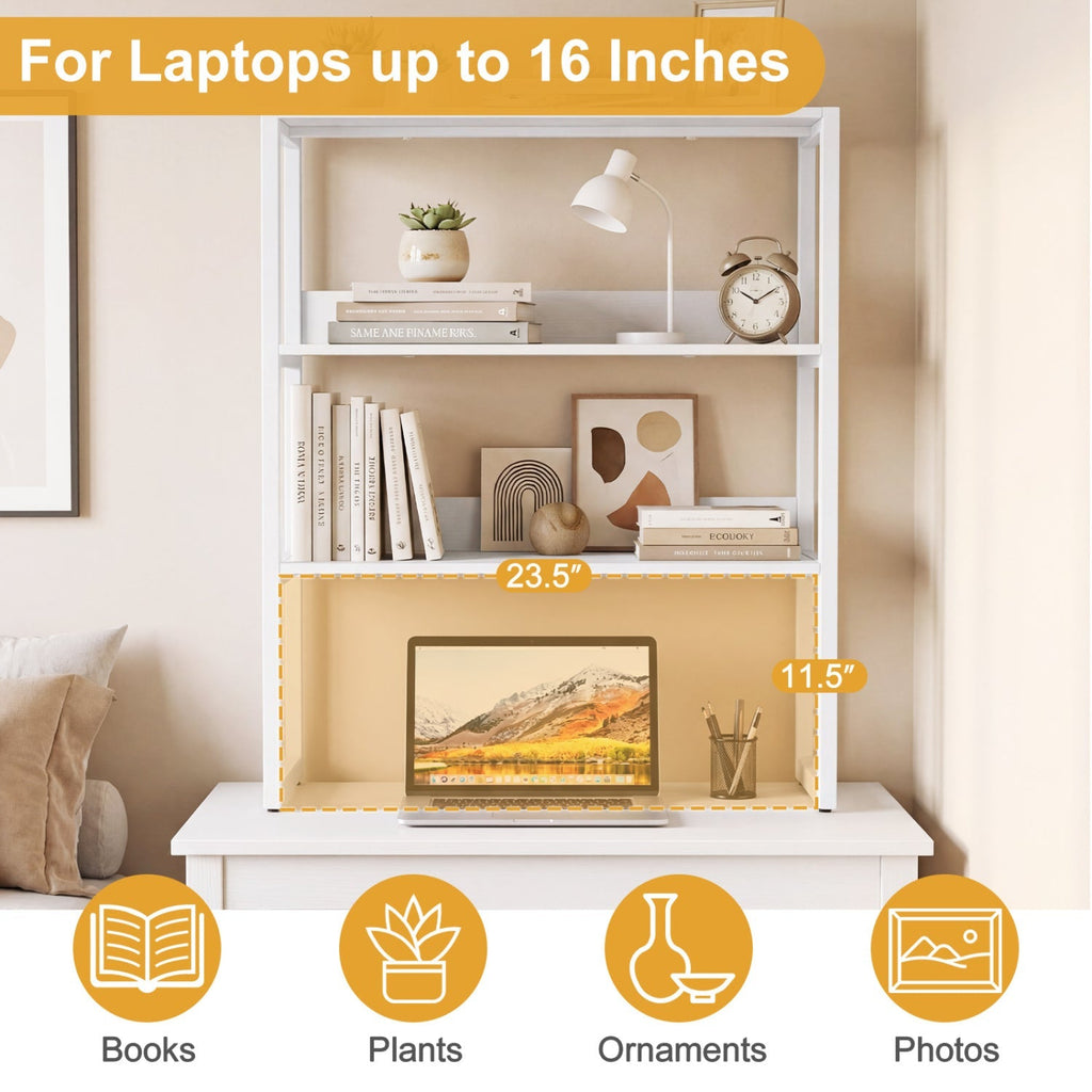 3-Tier Countertop Storage Hutch with Open Shelves
