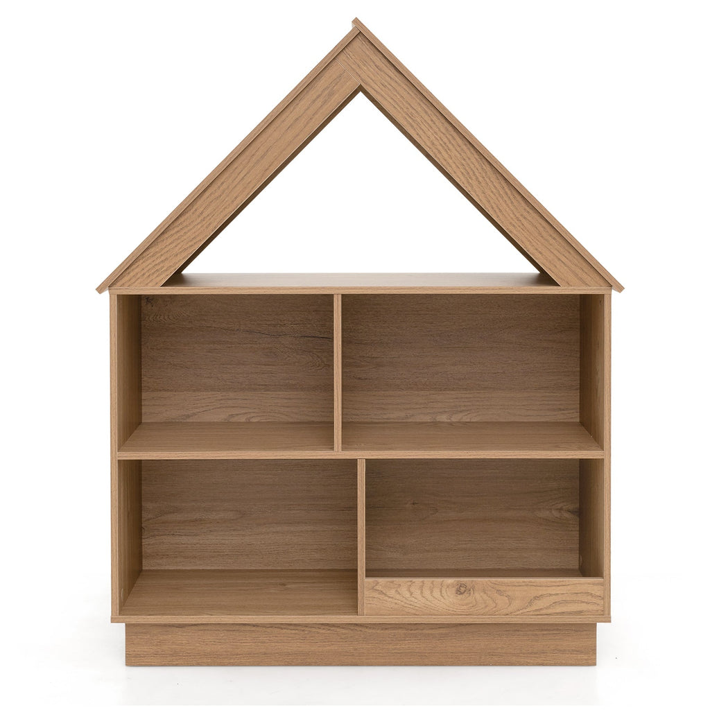 3-Tier House-Shaped Toy Storage Organizer with Open Shelves