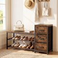 3-Tier Shoe Bench with Removable Fabric Drawers