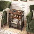 Industrial Side Table with Built-In Charging Station