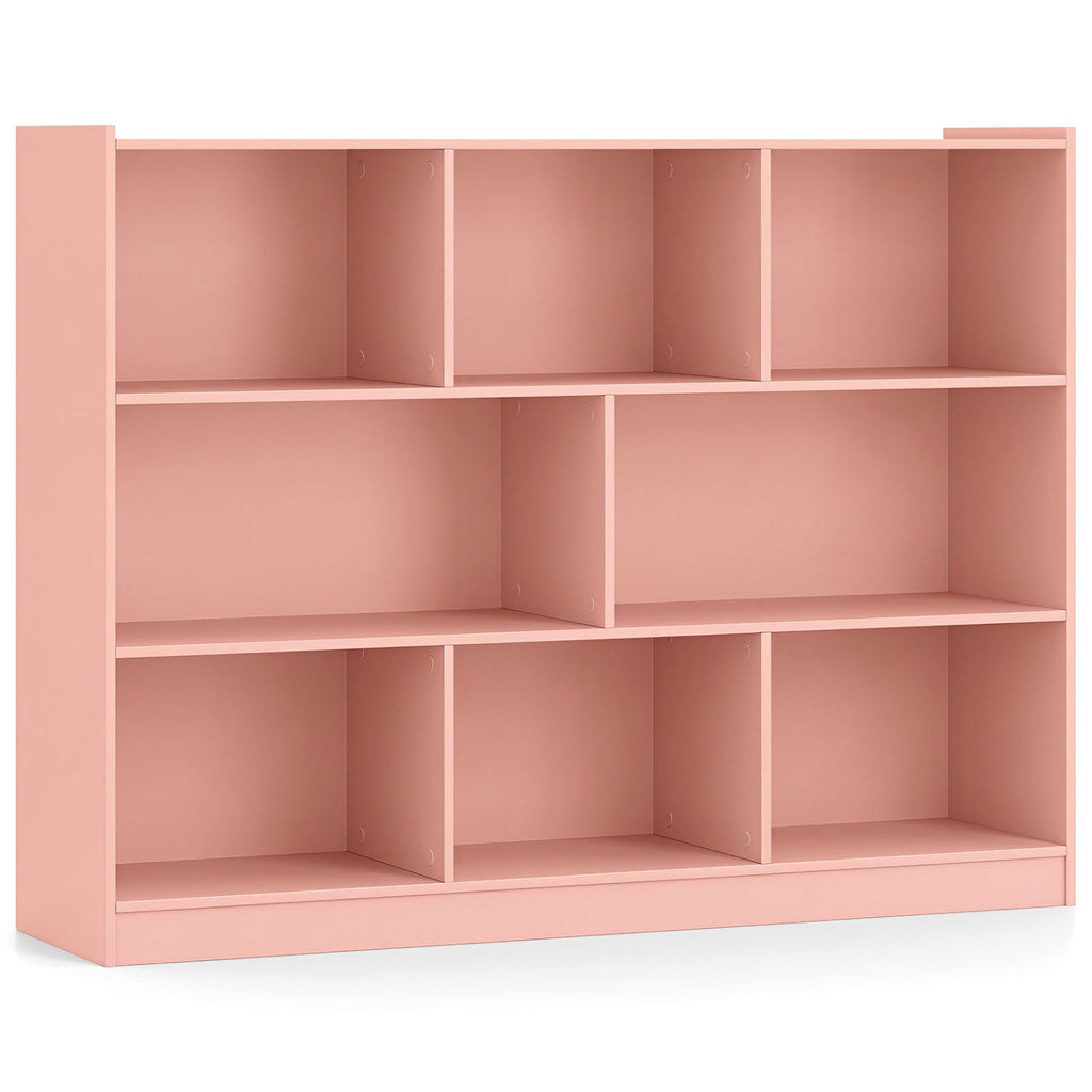 3-Tier Open Bookcase with 8 Cube Storage Shelves