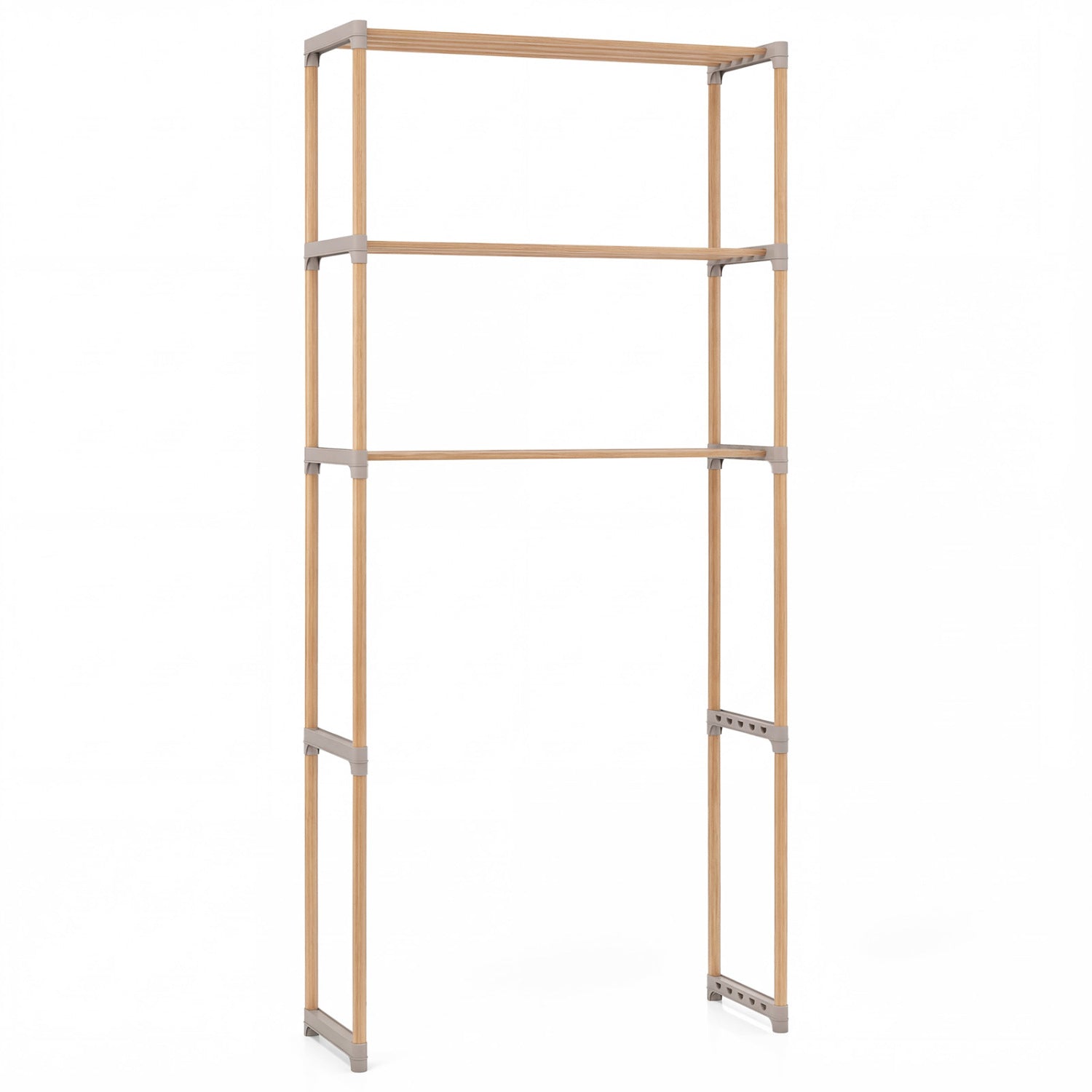 3-Tier Over The Toilet Storage Rack with Open Shelves-Gray