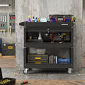 3-Tier Rolling Tool Cart with Lockable Drawer