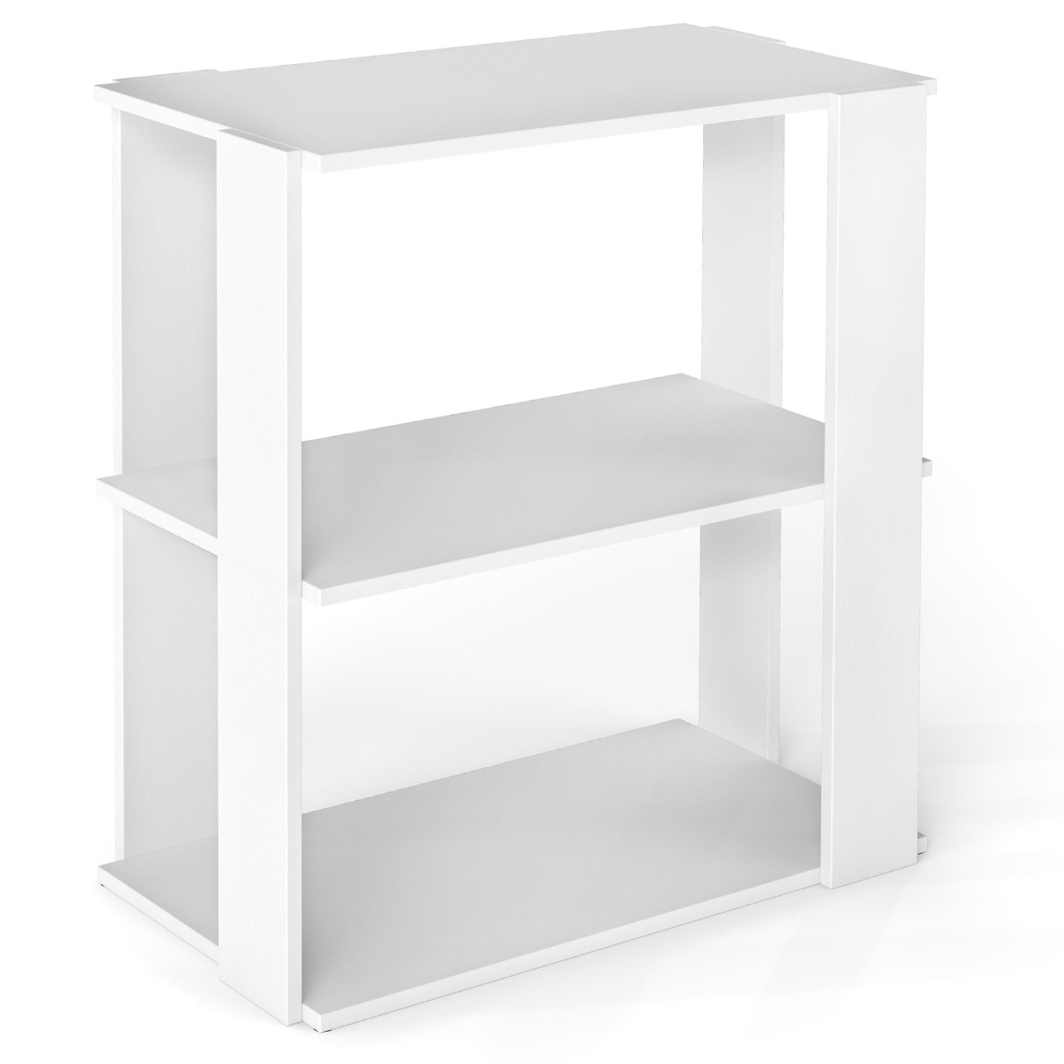 3-Tier Stackable Shoe Rack with Anti-Tip Design - White