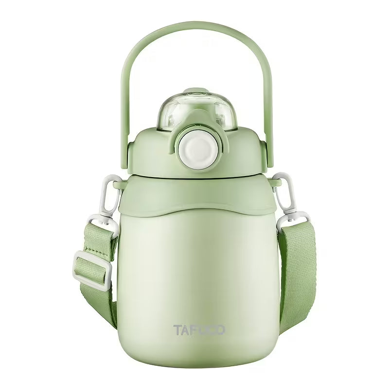 Large Belly Kawaii Insulated Vacuum Water Bottle with Strap