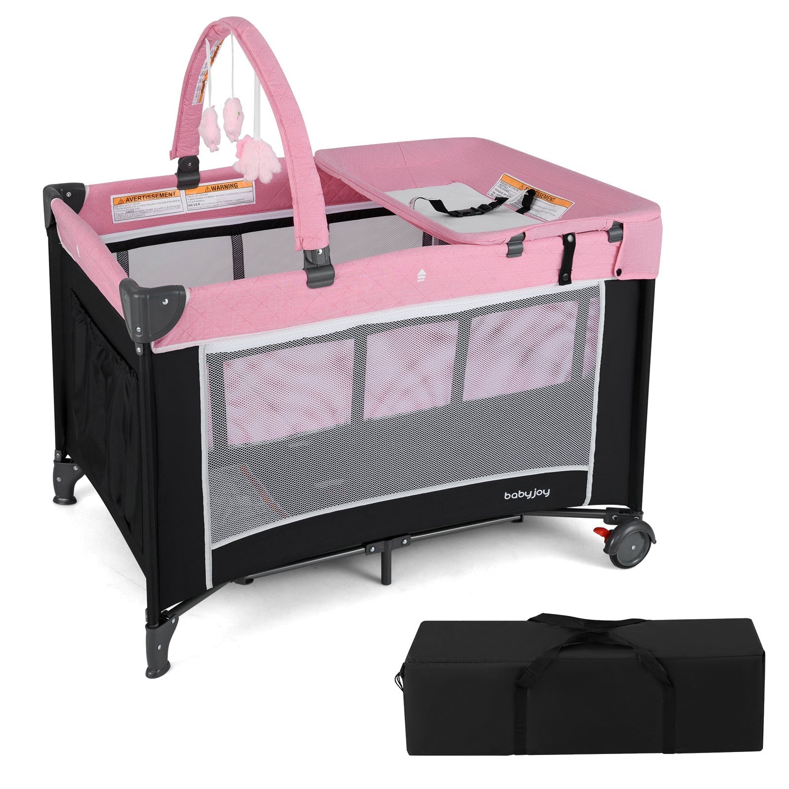 3-in-1 Portable Baby Crib and Playpen with Changing Table