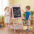 Double-Sided Kids Art Easel with Chalkboard & Whiteboard