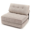 3-in-1 Convertible Folding Sofa Bed with Bolster - Beige