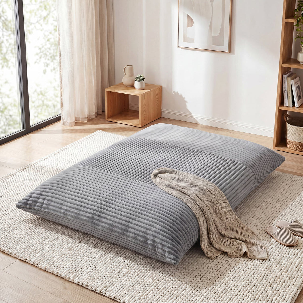 3-in-1 Convertible Bean Bag Chair with Corduroy Fabric
