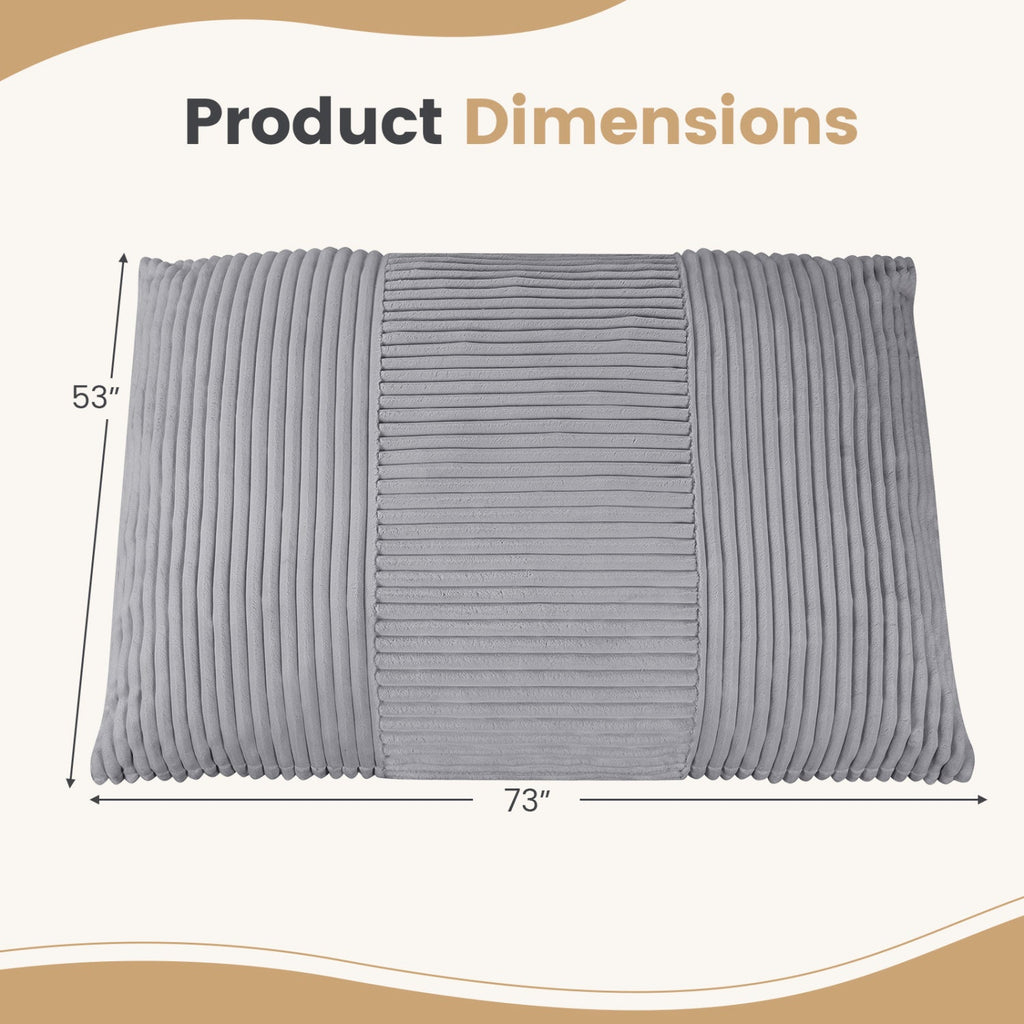 3-in-1 Convertible Bean Bag Chair with Corduroy Fabric