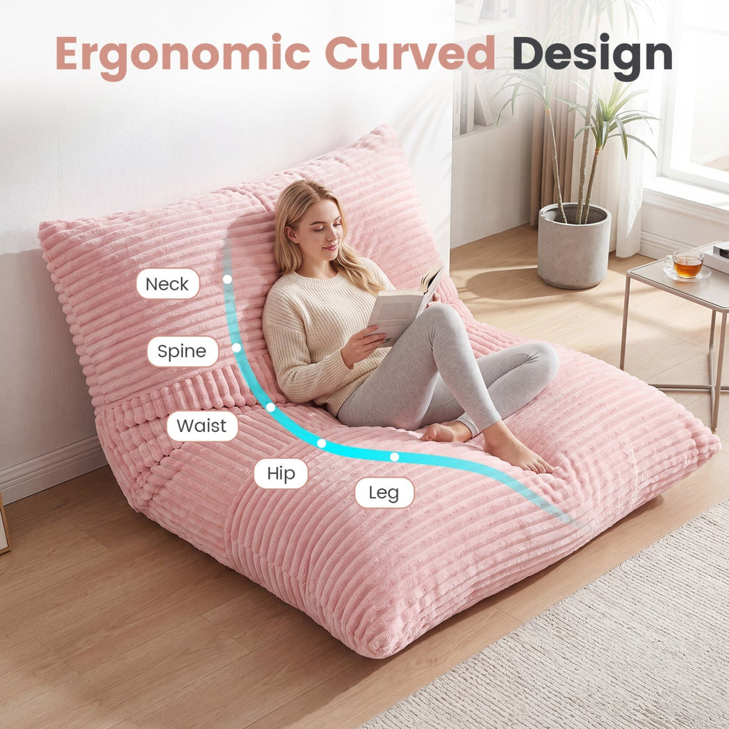 3-in-1 Convertible Bean Bag Chair with Corduroy Fabric
