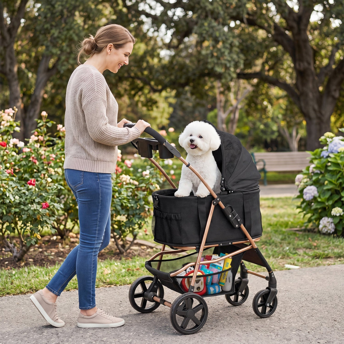 3-in-1 Foldable Pet Stroller for Small to Medium Dogs