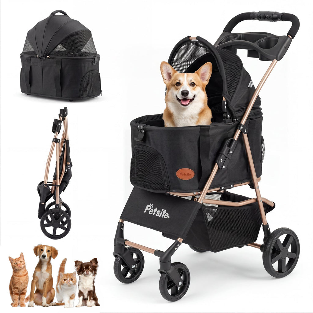 3-in-1 Foldable Pet Stroller for Small to Medium Dogs