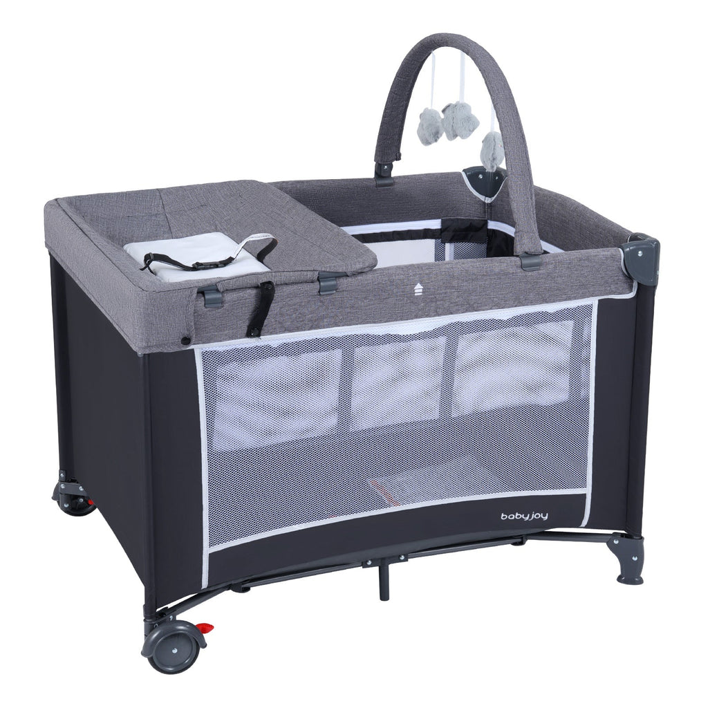 3-in-1 Portable Baby Crib and Playpen with Changing Table