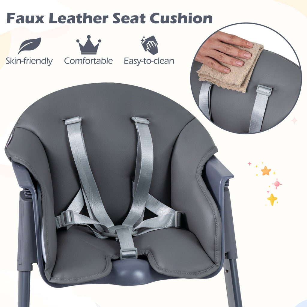 3-in-1 Washable Baby High Chair with Tray Footrest