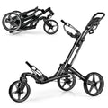 Folding Golf Push Cart with Scoreboard Adjustable Handle Swivel Wheel