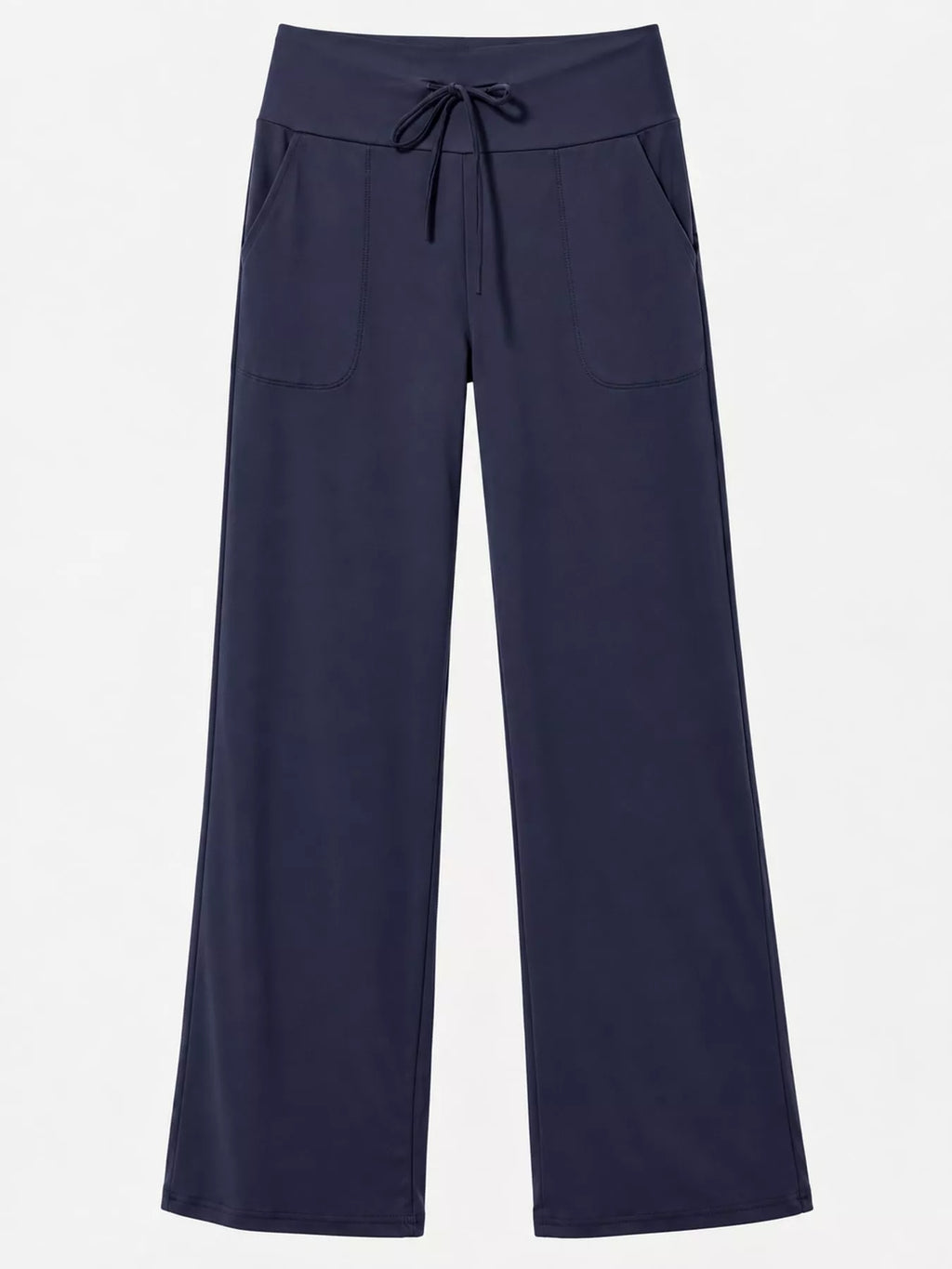High-Waisted Wide-Leg Lounge Bottoms with Pockets