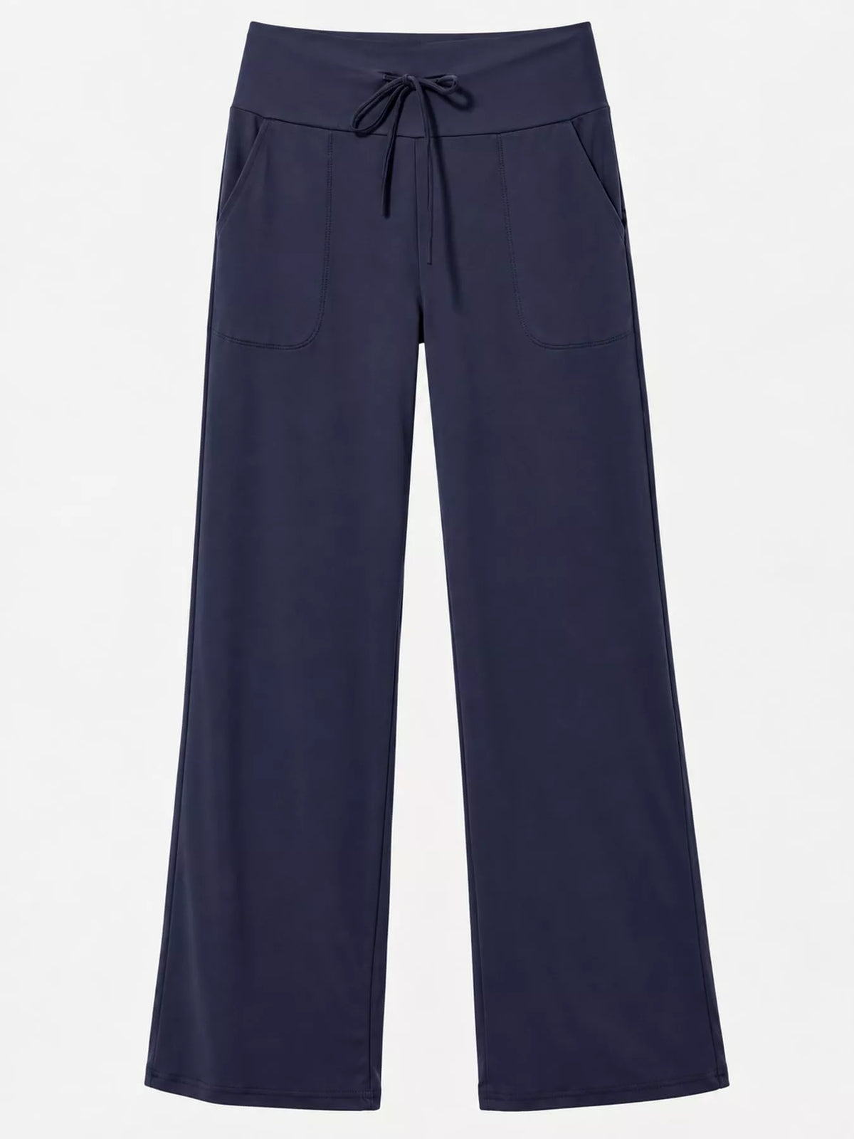 High-Waisted Wide-Leg Lounge Bottoms with Pockets