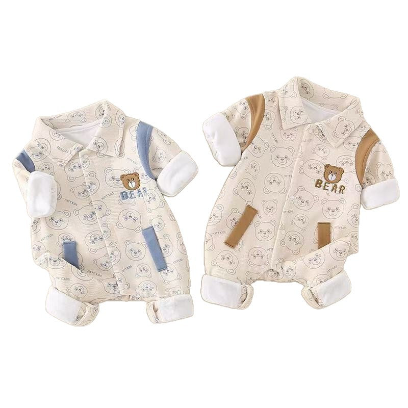 Babys Two-layer Autumn Outerwear Baby Onesie