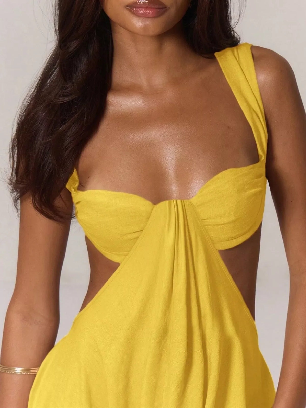 Backless Wide-Leg Jumpsuit with Cut-out Detail