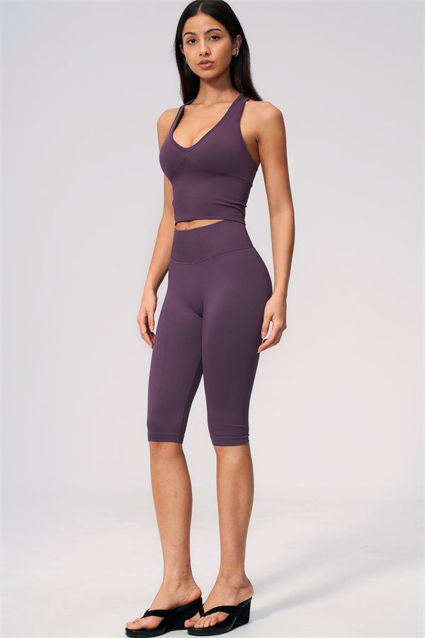The Allure Crop Top Capri Leggings 2-Piece Set