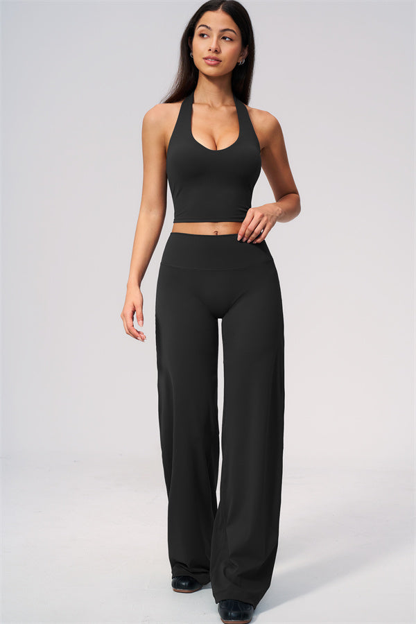 The Twirl Wide Strap Halter Crop Top