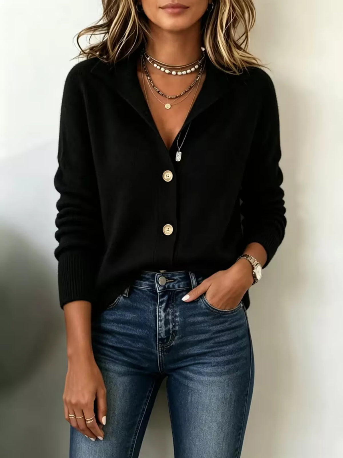 Button-Down Knit Cardigan