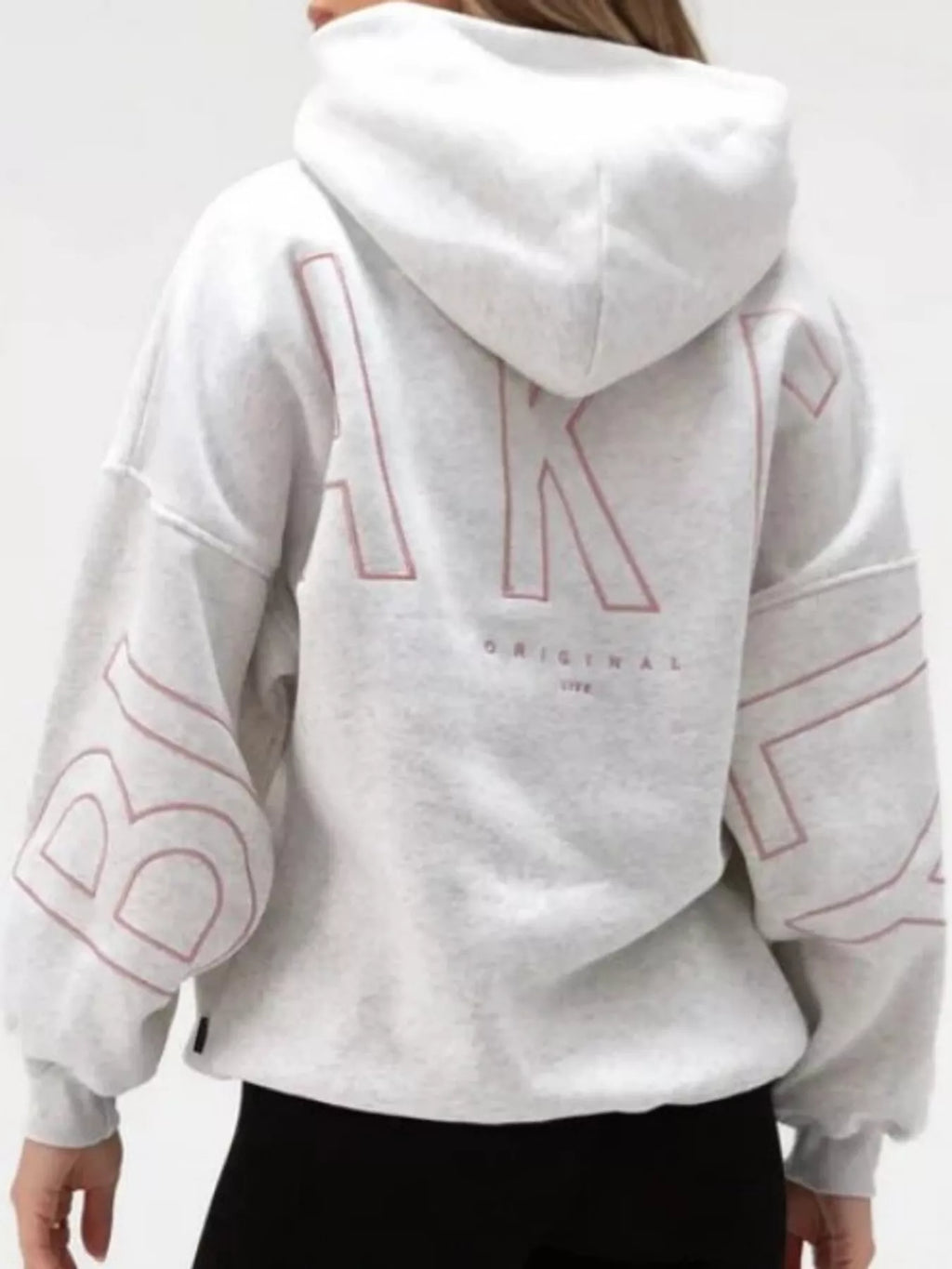 Letter Back Hoodie with Kangaroo Pocket