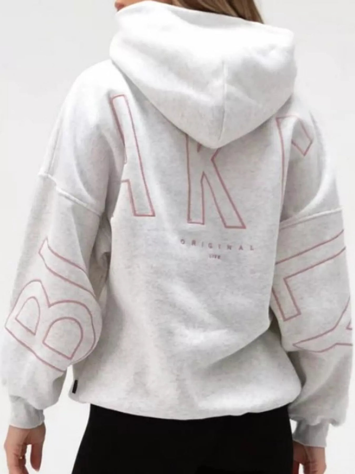 Letter Back Hoodie with Kangaroo Pocket
