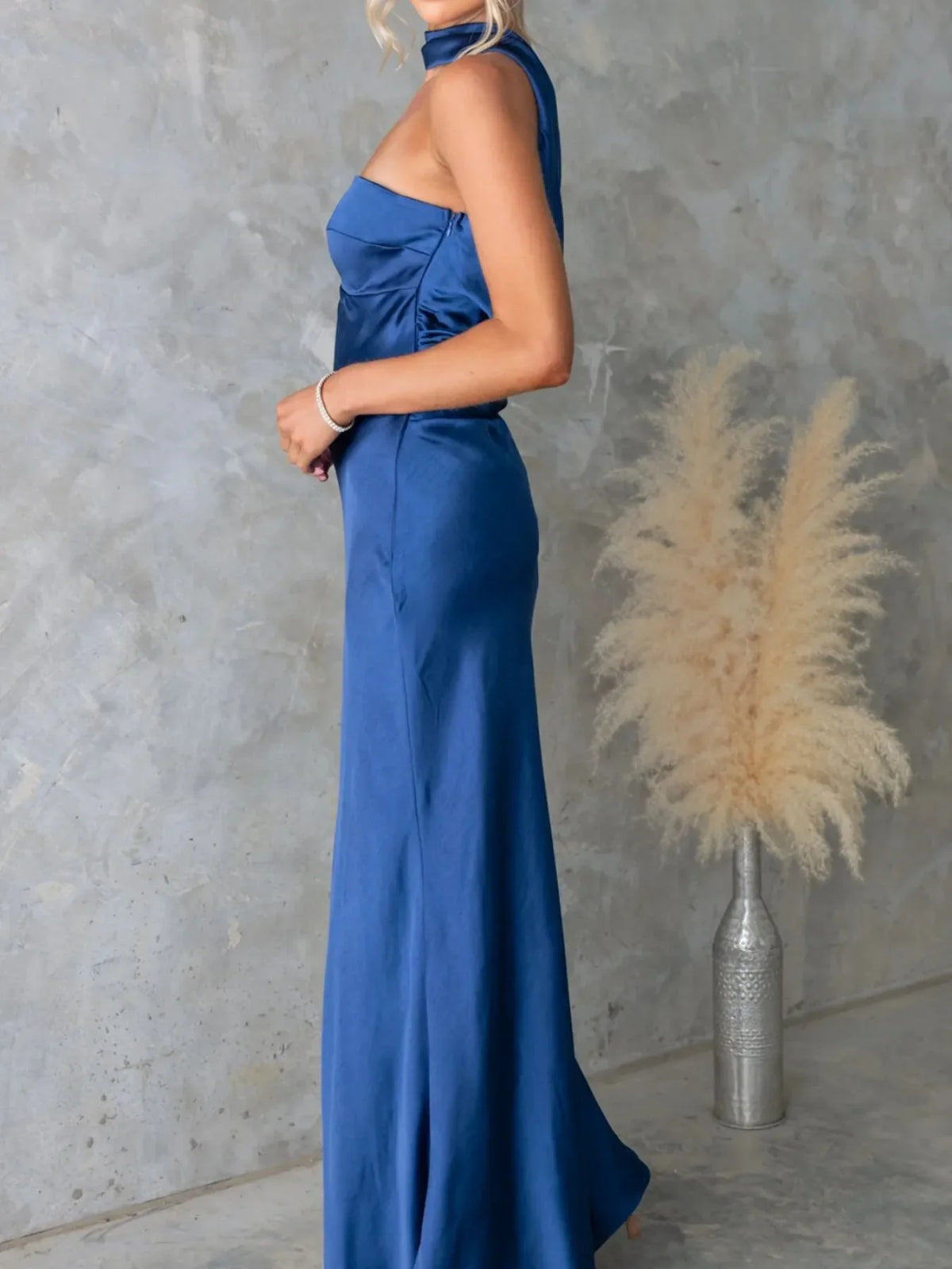 Satin Halter Maxi Dress
