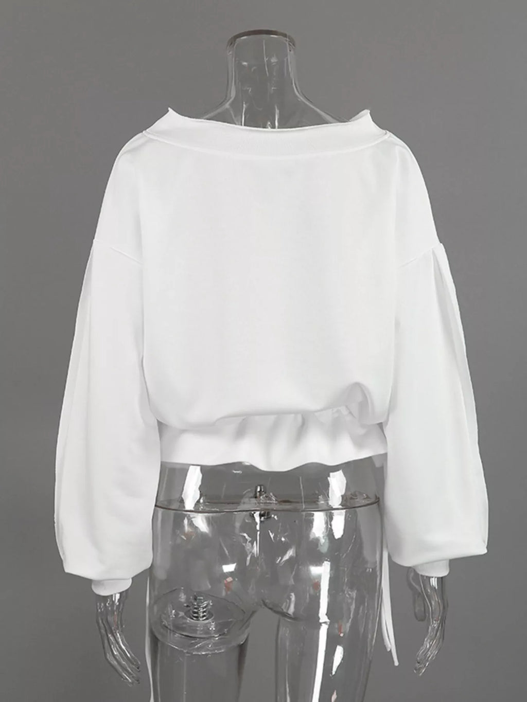Ruffled Hem One Shoulder Sweatshirt