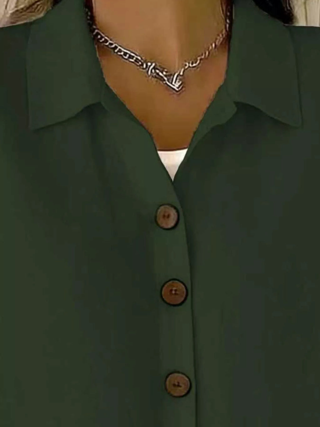 Full Size Button-Down Short Sleeve Shirt Plus Size