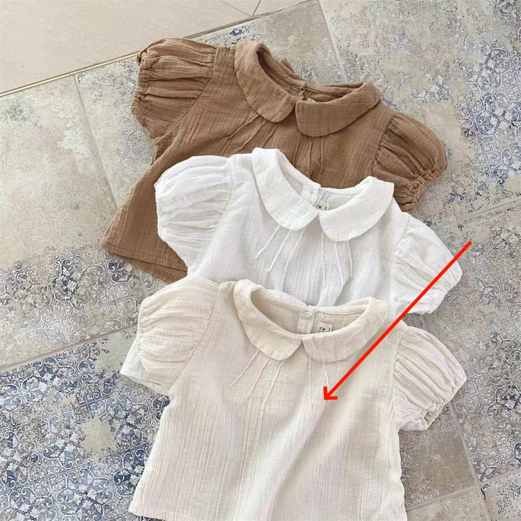 Baby Girl Cute Lapel Short-sleeved Blouse T-shirt
