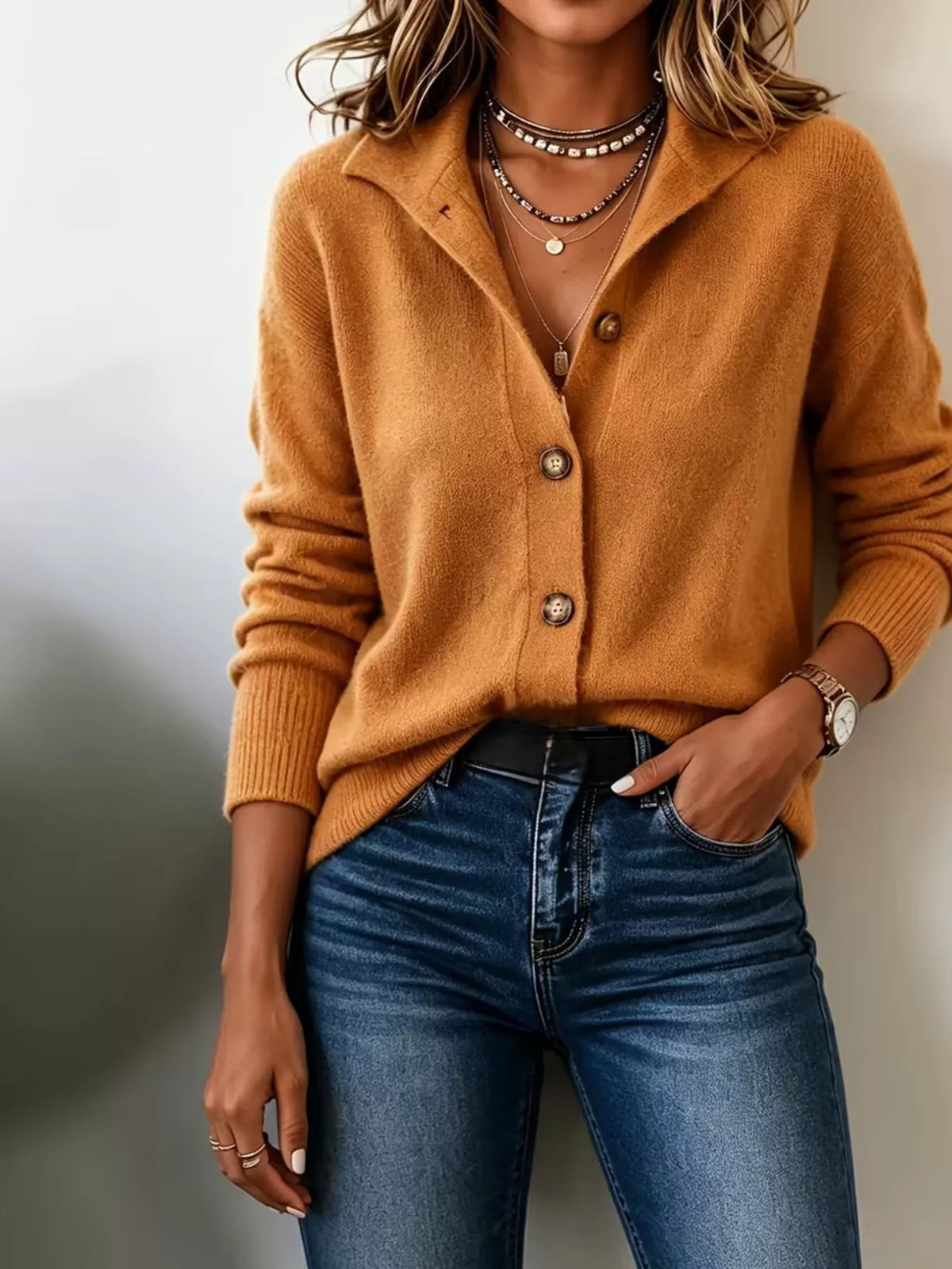 Button-Down Knit Cardigan