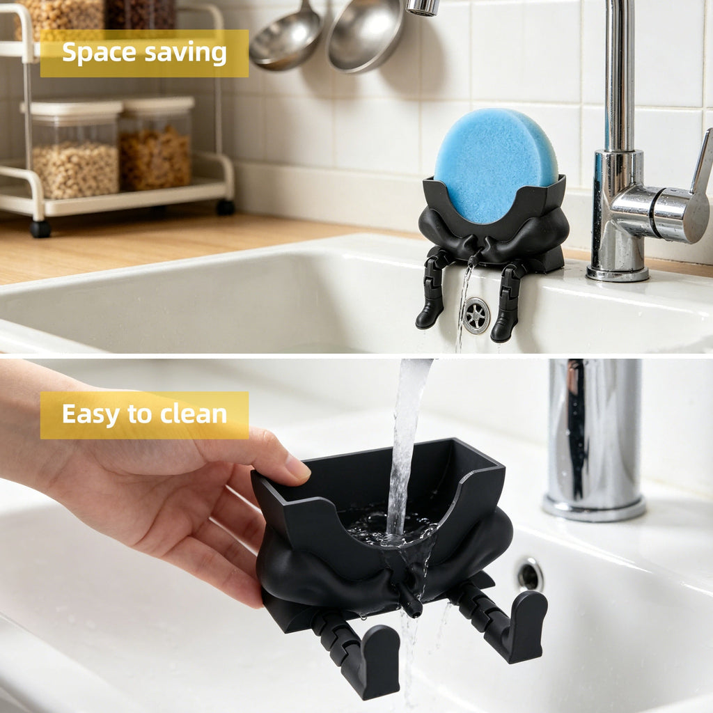 3D Printed Sponge Holder With Drainage Outlet For Kitchen Sink Counter Storage
