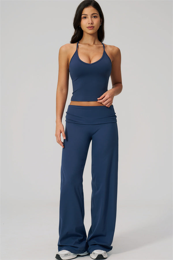 The Daring Tank Top Straight Leg Pants 2-Piece Set
