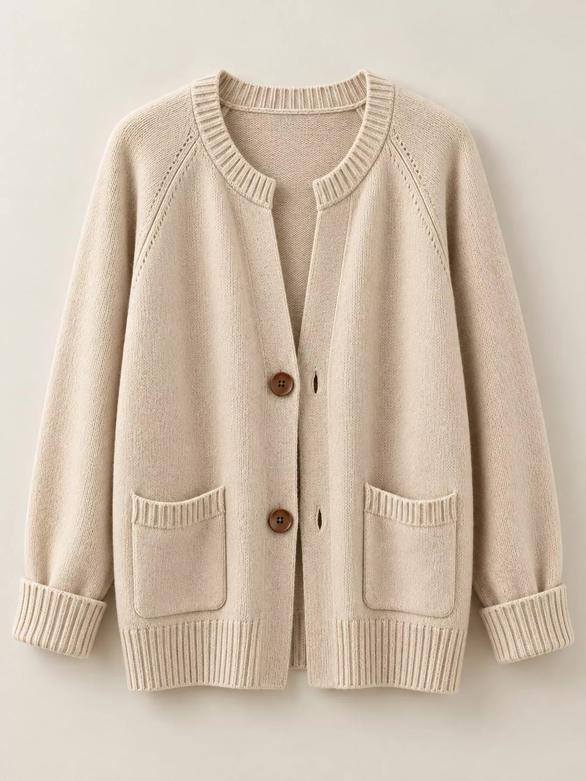 Full Size Button-Down Knit Cardigan Plus Size