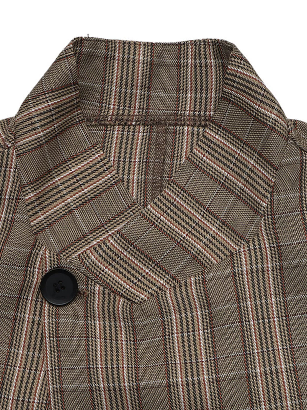 Plaid Single-Button Blazer
