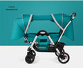 Reclining Double-Person Face-to-Face Folding Stroller With Shock Absorption