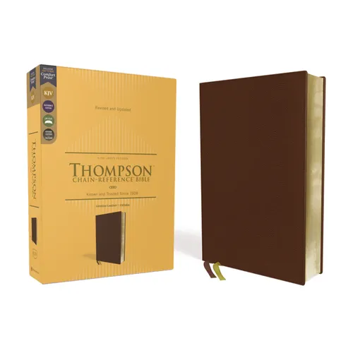 Kjv, Thompson Chain-Reference Bible, Genuine Leather, Calfskin, Brown, Red Letter, Comfort Print - Leather