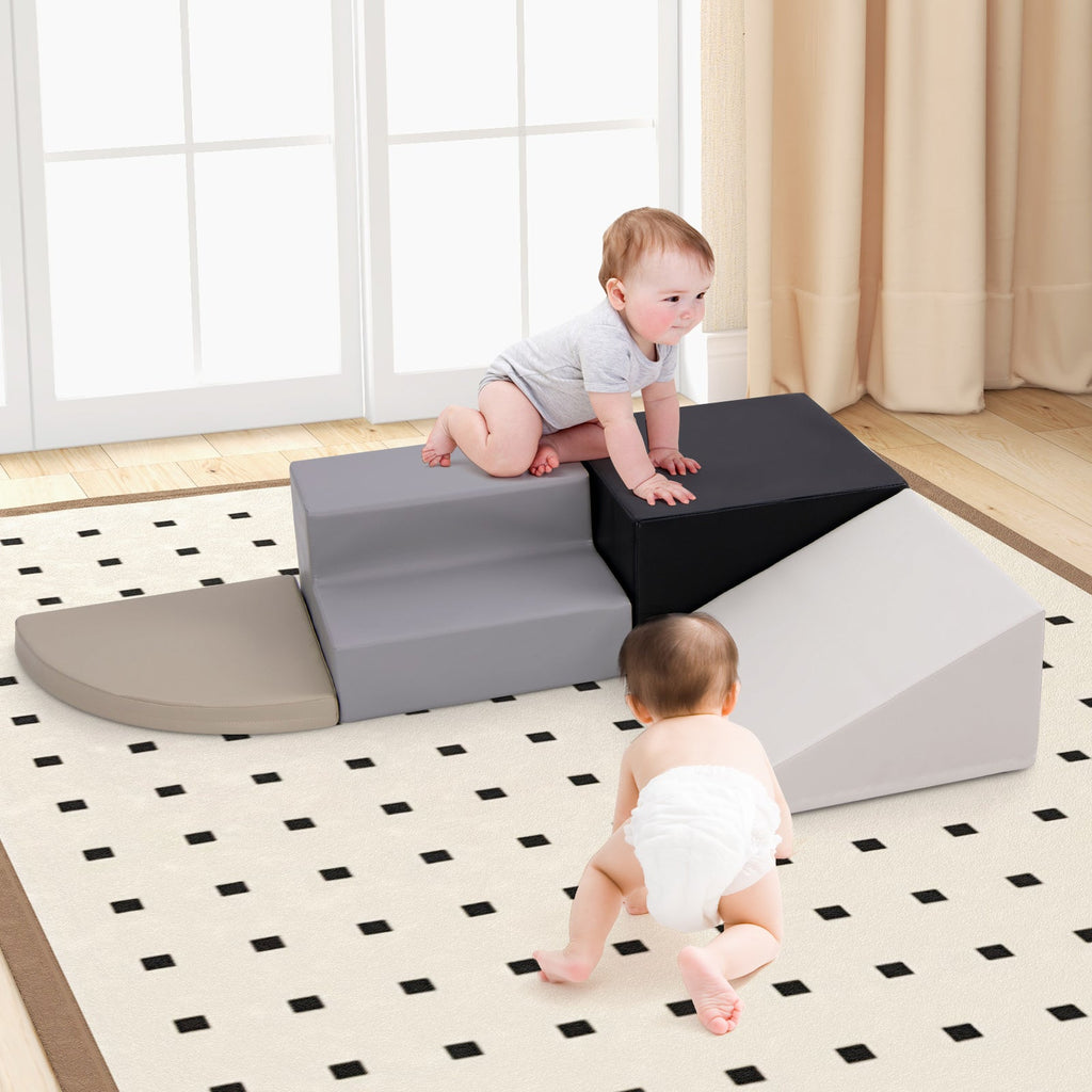 4-Piece Climb and Crawl Foam Block Play Set for Infant Baby