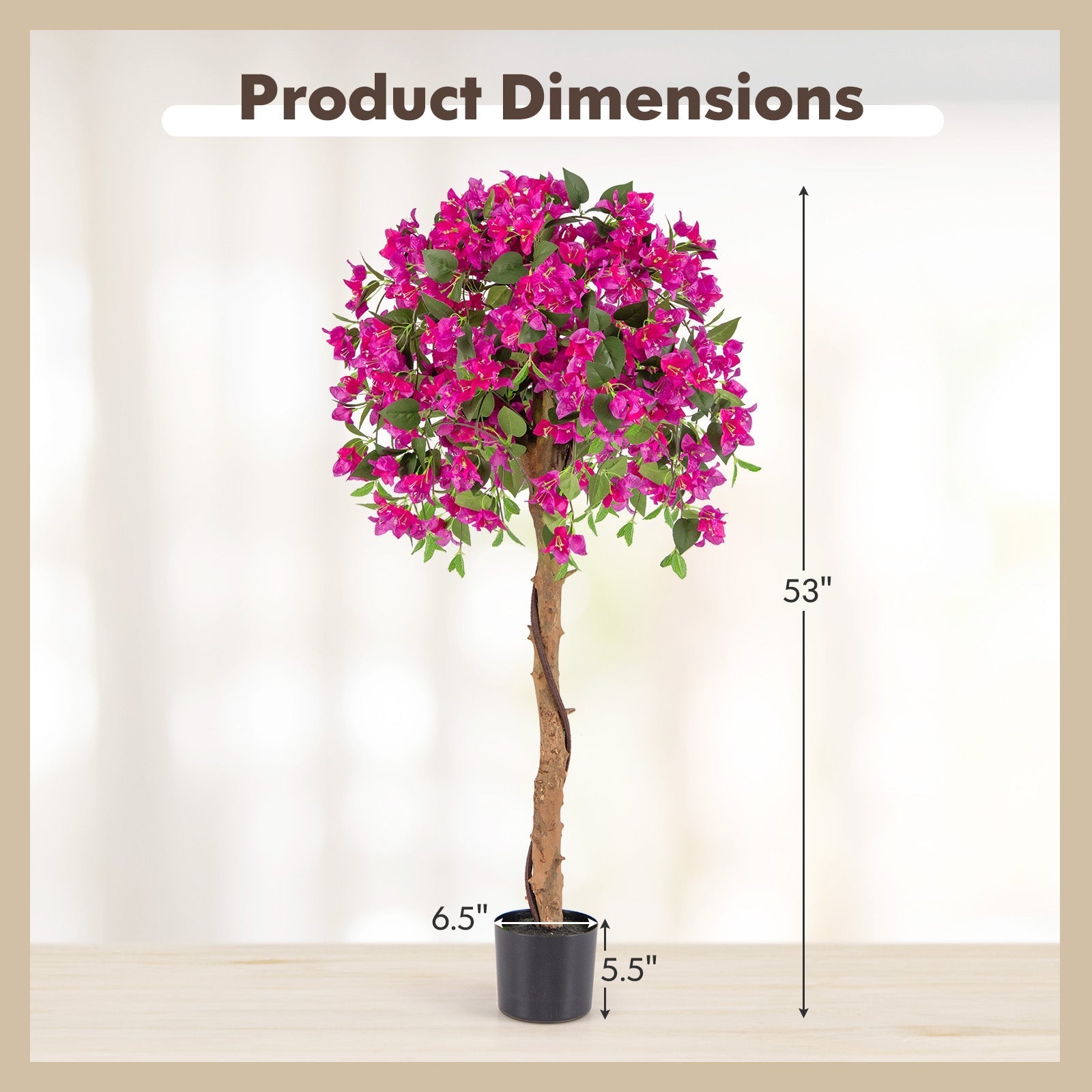 4.5 Feet Artificial Azalea Tree with Cement Pot