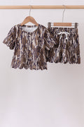 Camouflage scalloped mom&me shorts set