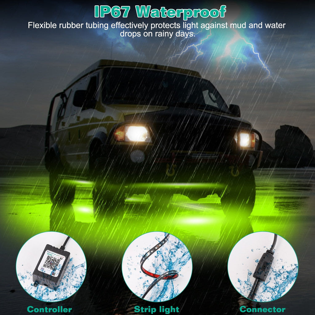 Waterproof RGB Underglow LED Strip for Car Exterior Lighting