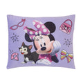 Disney Minnie Mouse I am Awesome Lavender and Pink, Figaro Plush Decorative Toddler Pillow