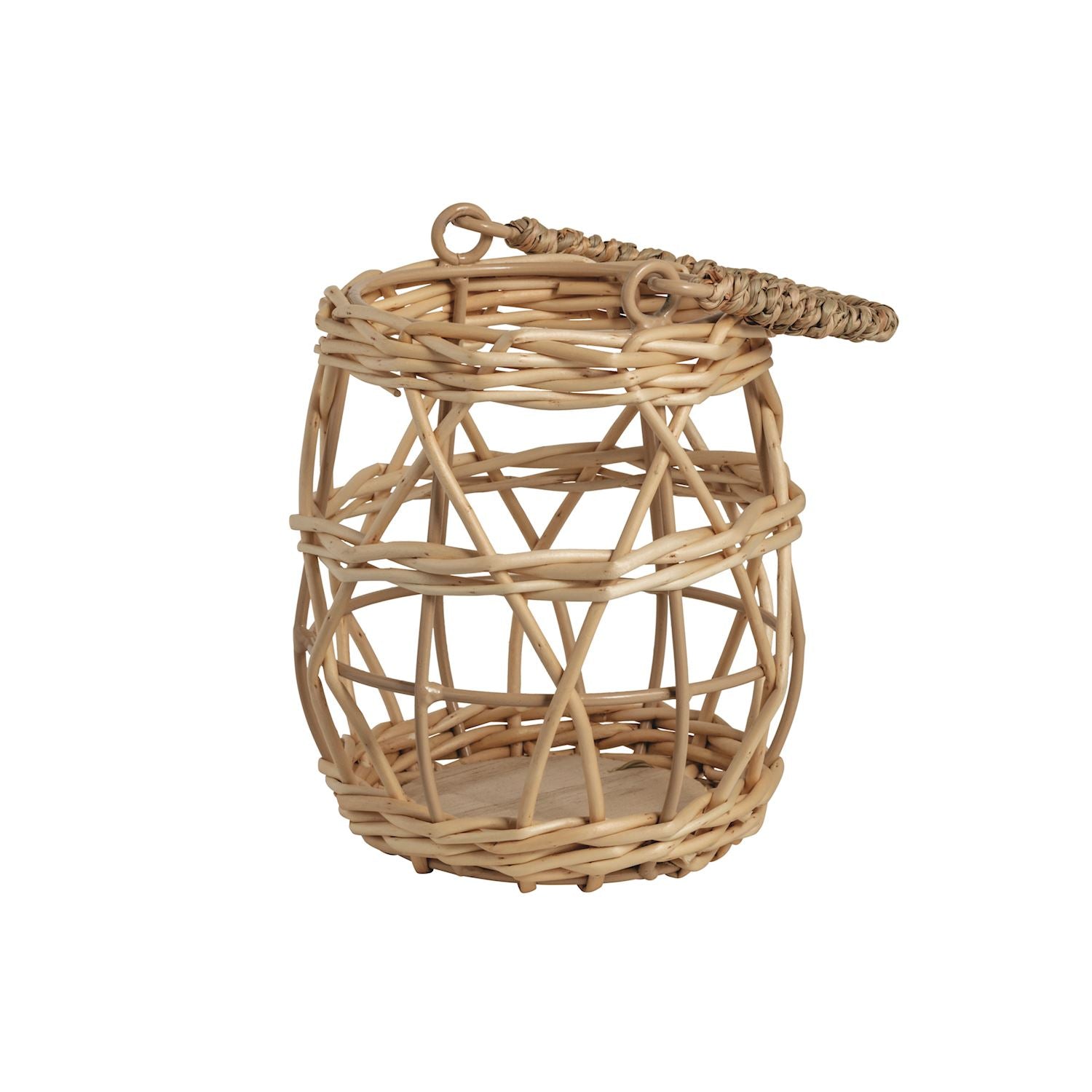 Petite Woven Rattan Lantern Basket
