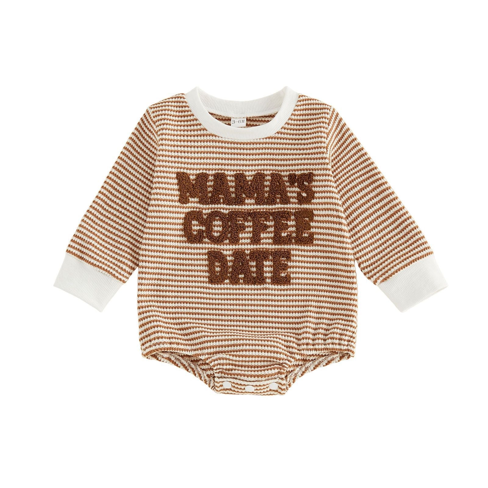 Letter Towel Embroidery Striped Romper