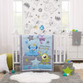 Disney Monsters, Inc. Cutest Little Monster Turquoise, Green, Purple, and Gray, Sully, Mike, and Randall 3 Piece Nursery Crib Bedding Set - Comforter, Fitted Crib Sheet, and Crib Skirt