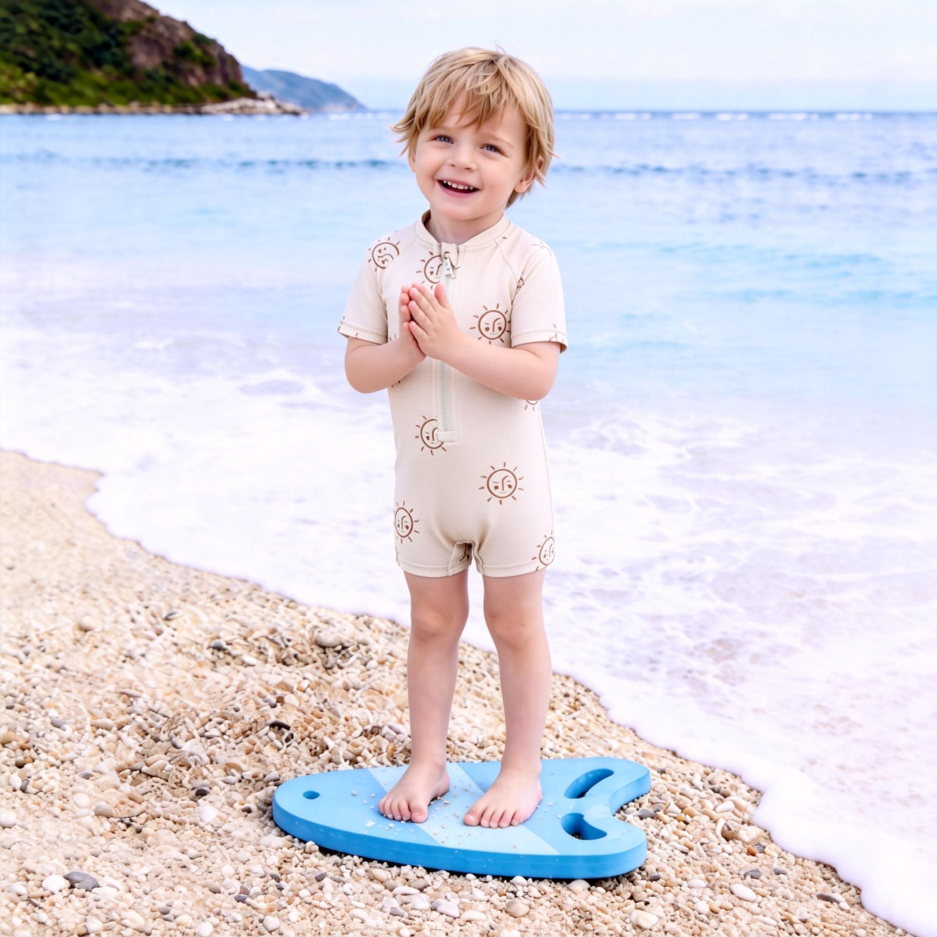 Boys Fresh-Style One-Piece Sun-Protection Swimsuit