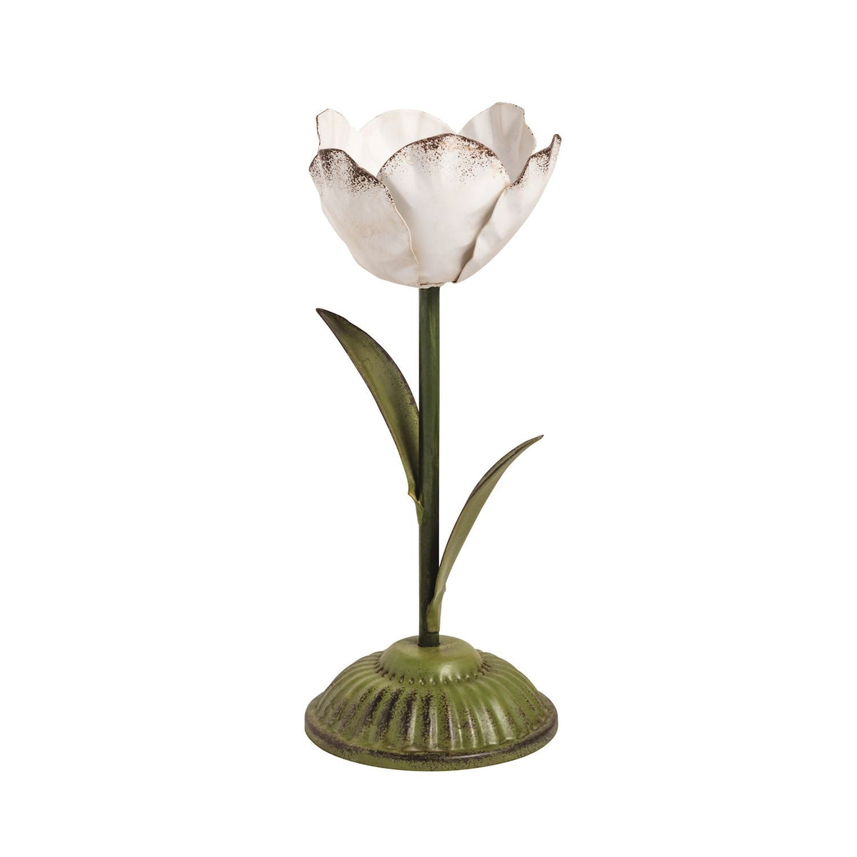 Metal Flower Taper Candle Holder